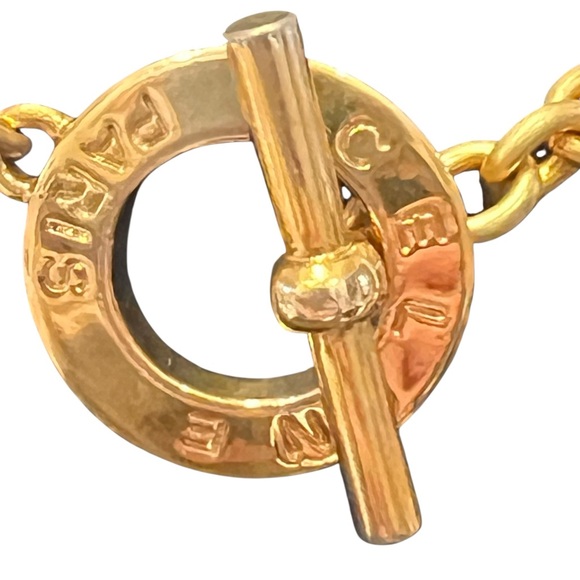 Celine Gold-Plated Pineapple Pendant Toggle Necklace Or Belt - Picture 6 of 12